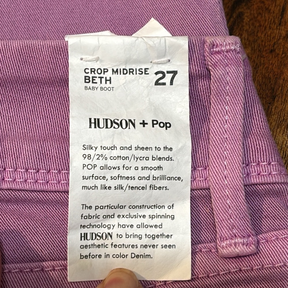 NWT HUDSON Women's Beth Baby Bootcut Jean with Back Flap Pockets - Picture 7 of 11